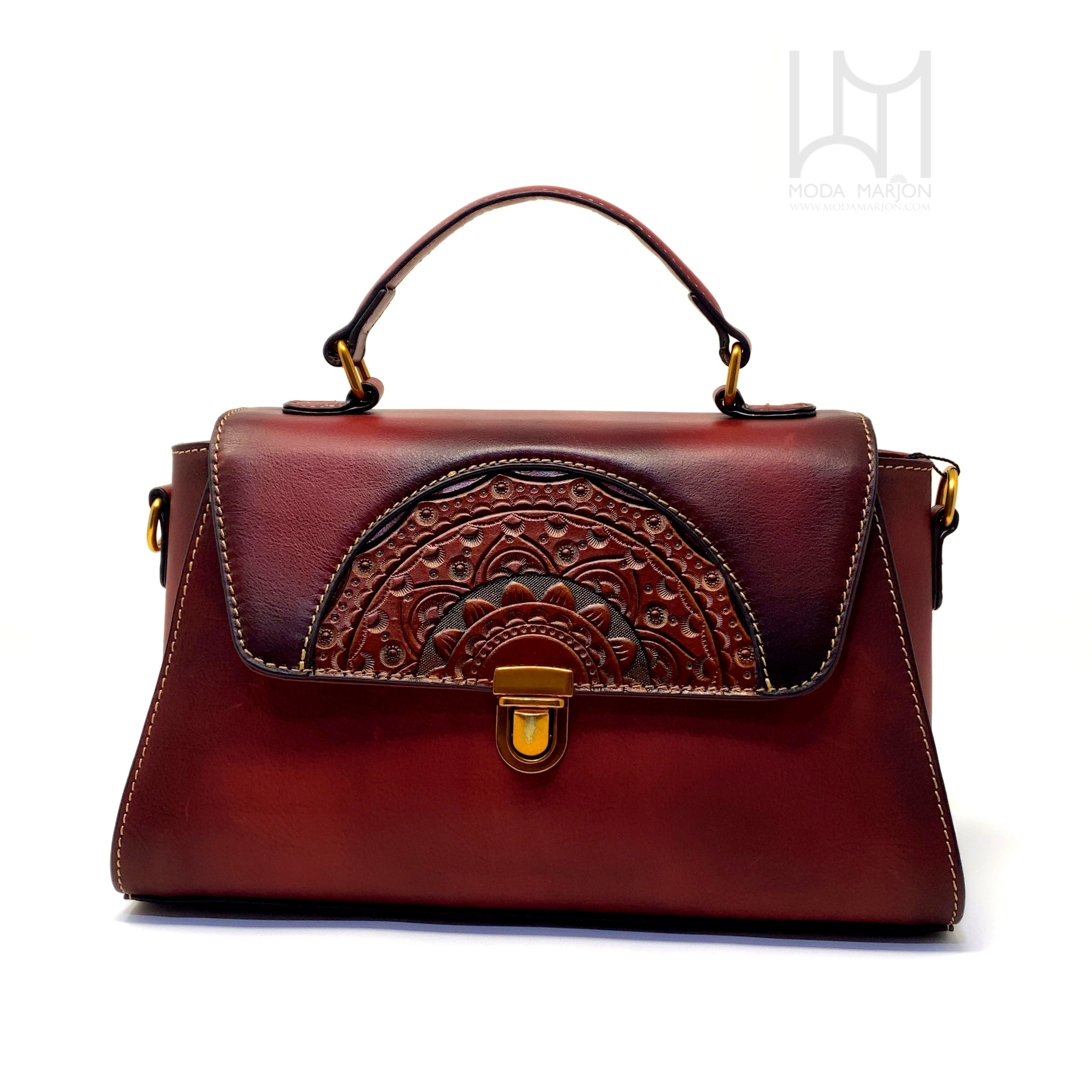 Tooled Leather Handbag – Moda Marjon