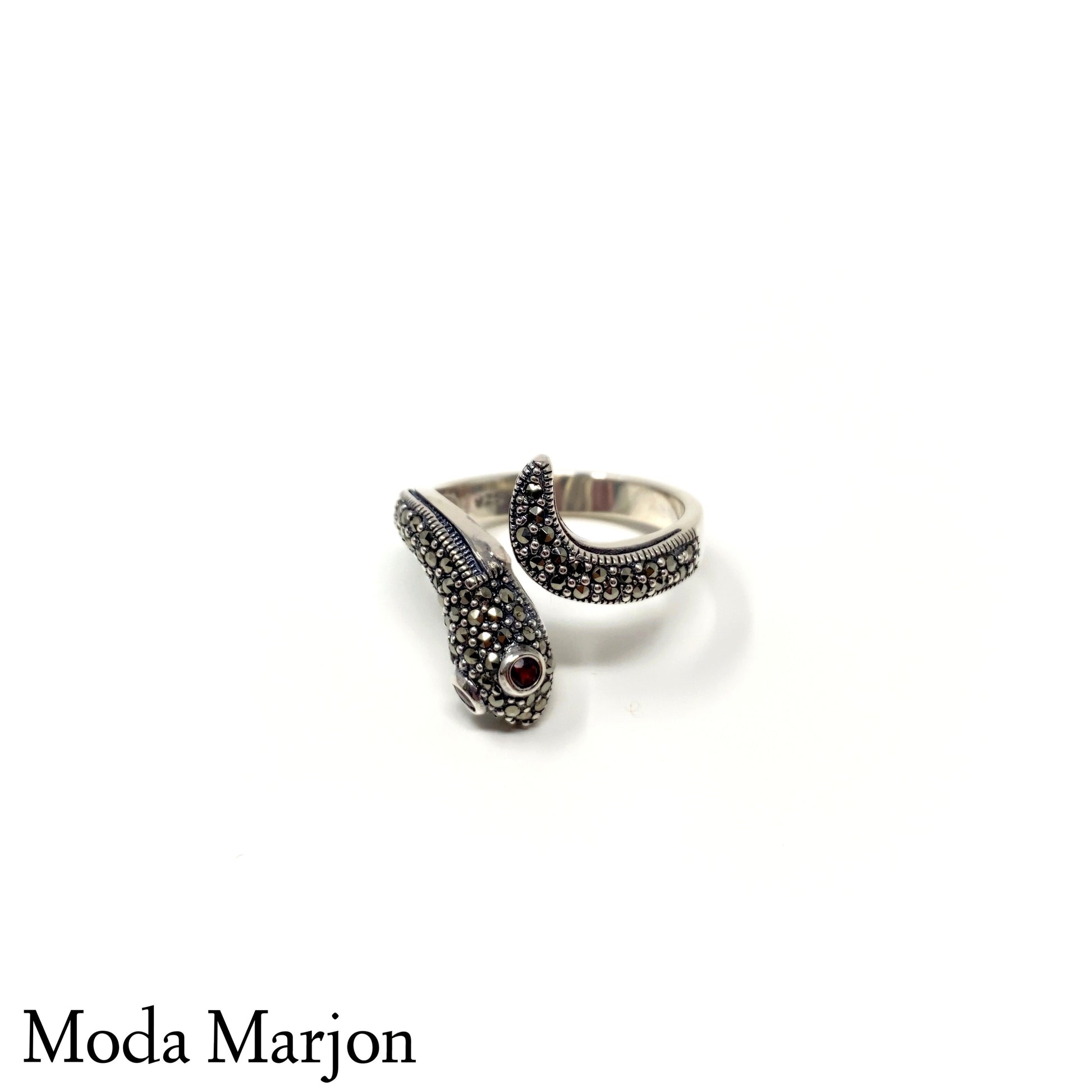 Small Marcasite Snake Wrap Ring - Moda Marjon 