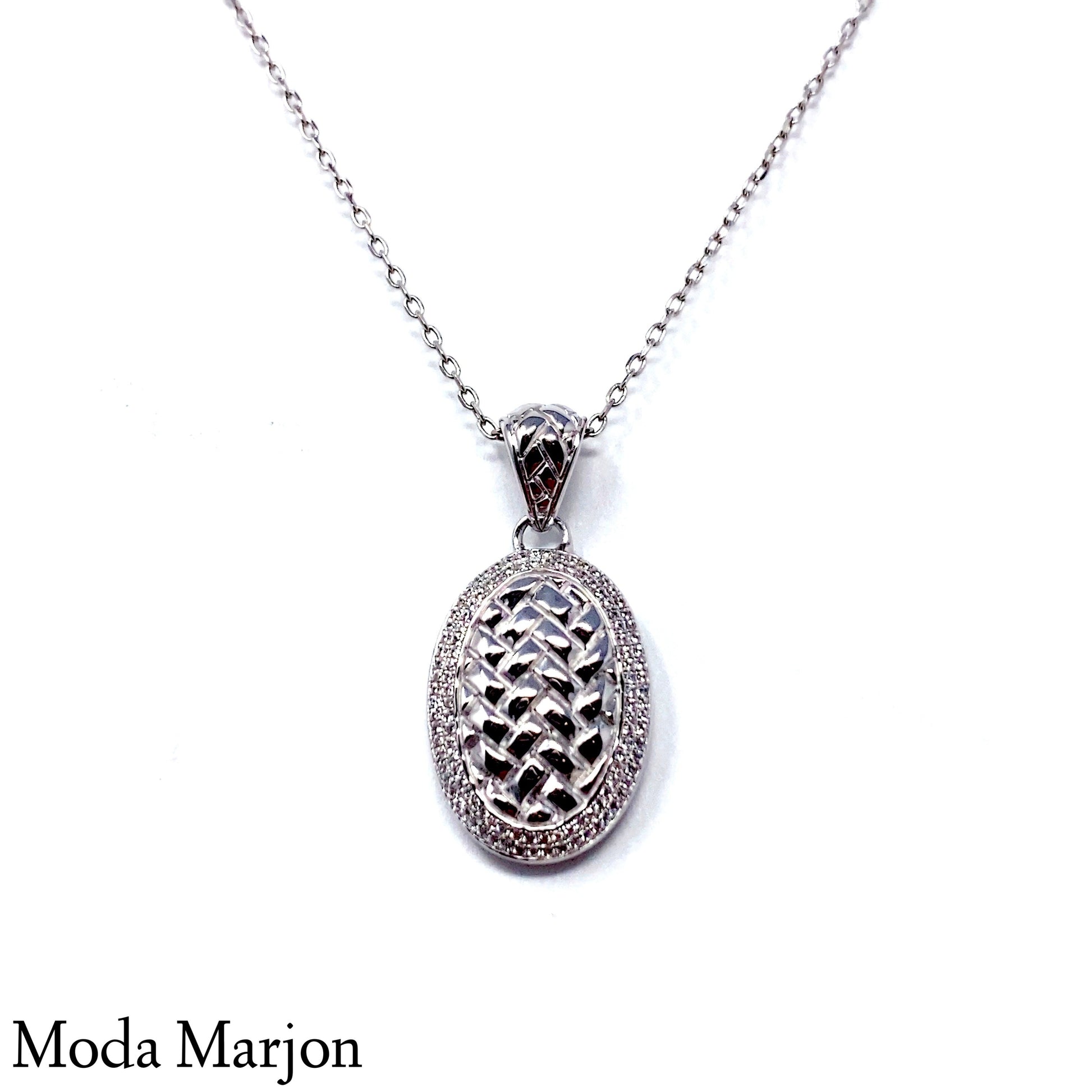 Moda Marjon Classic Chevron Pattern Pendant/Earring Set - Moda Marjon 