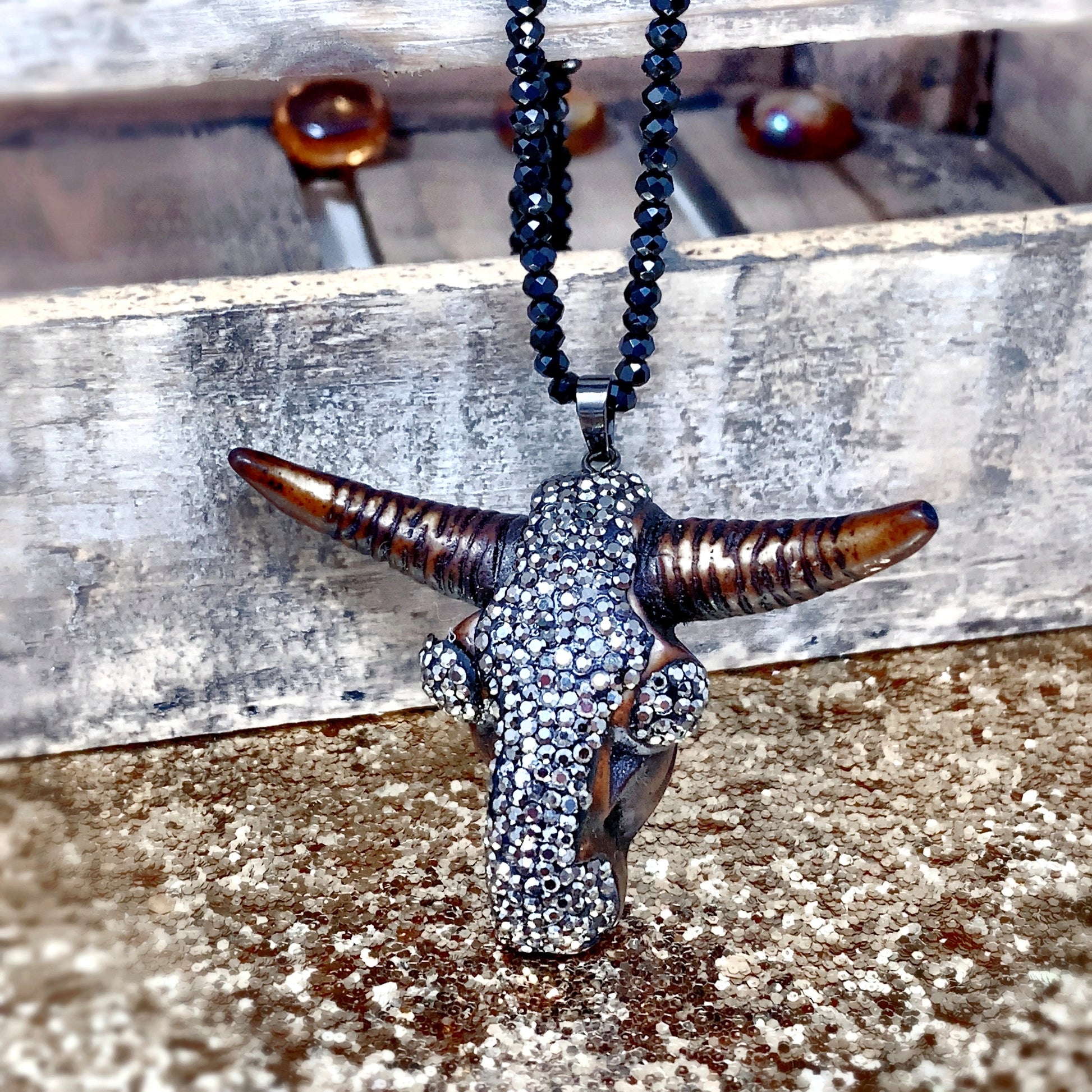 Bull Horn Skull Pendant - Moda Marjon 
