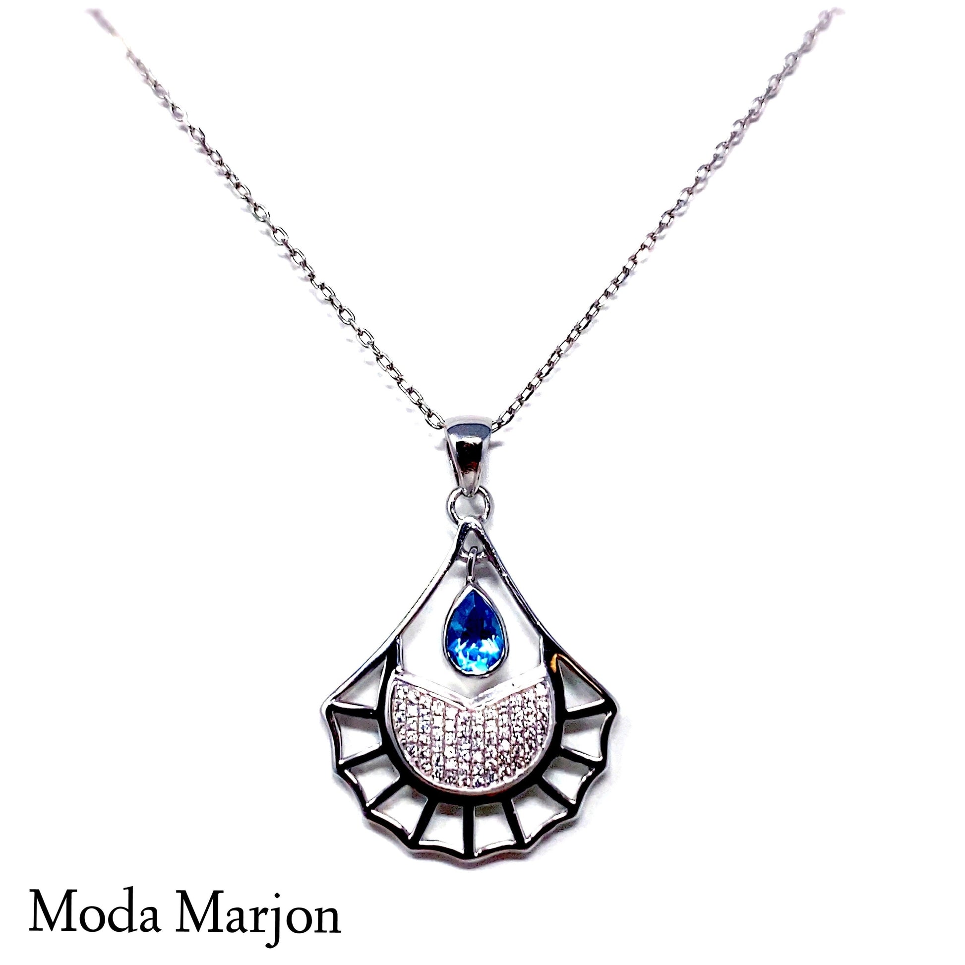 Moda Marjon Classic Tear Drop Cut Out Pattern Pendant/Earring Set - Moda Marjon 