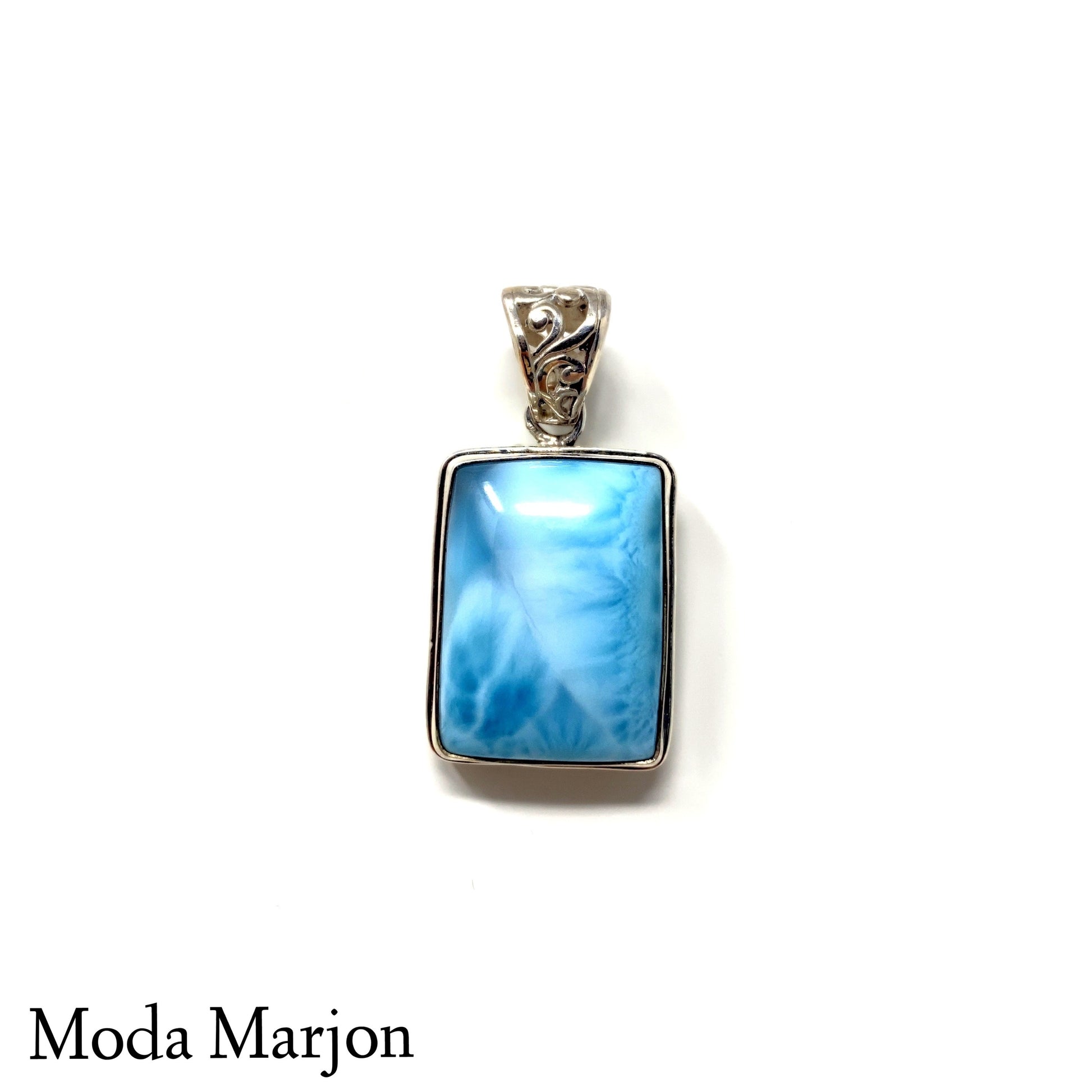 Moda Marjon Square Larimar pendant - Moda Marjon 