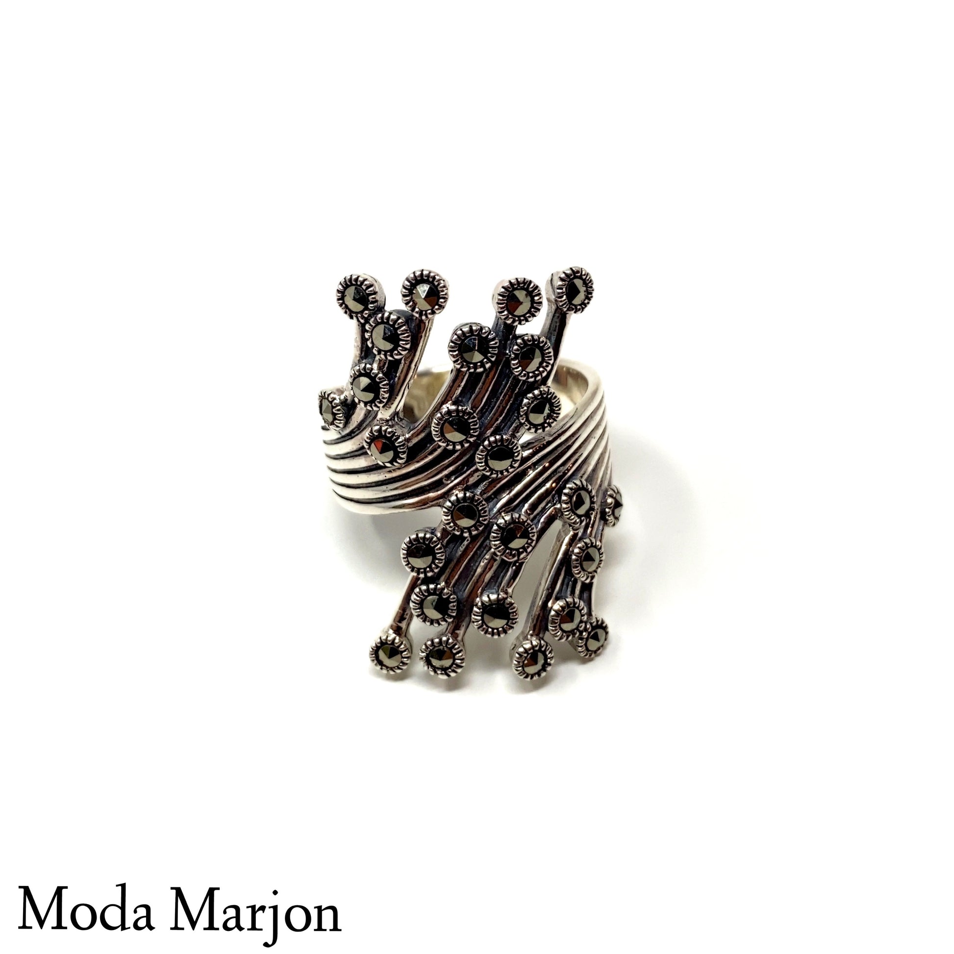 Abstract Marcasite Ring - Moda Marjon 