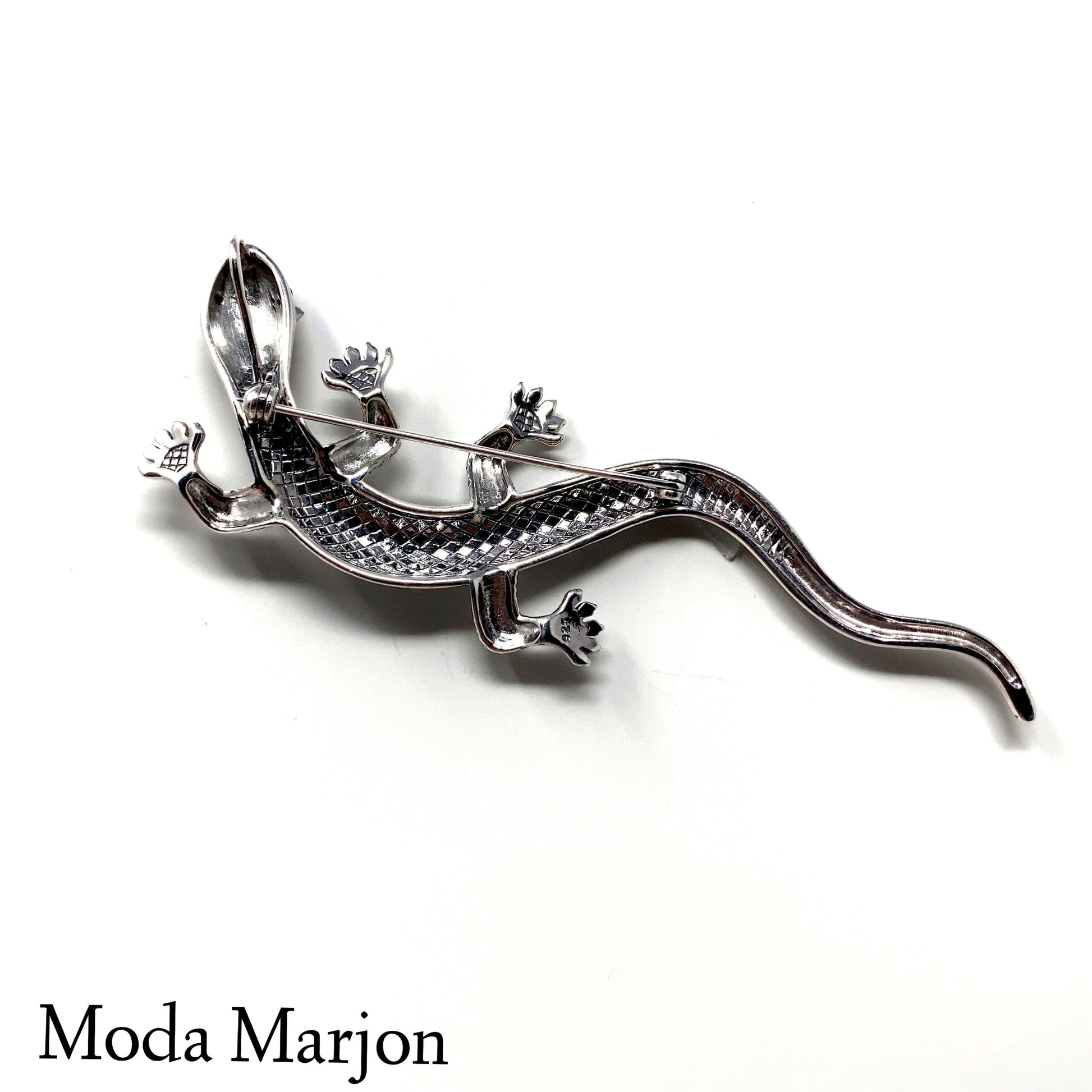 Marcasite Gecko Brooch / Pendant - Moda Marjon 