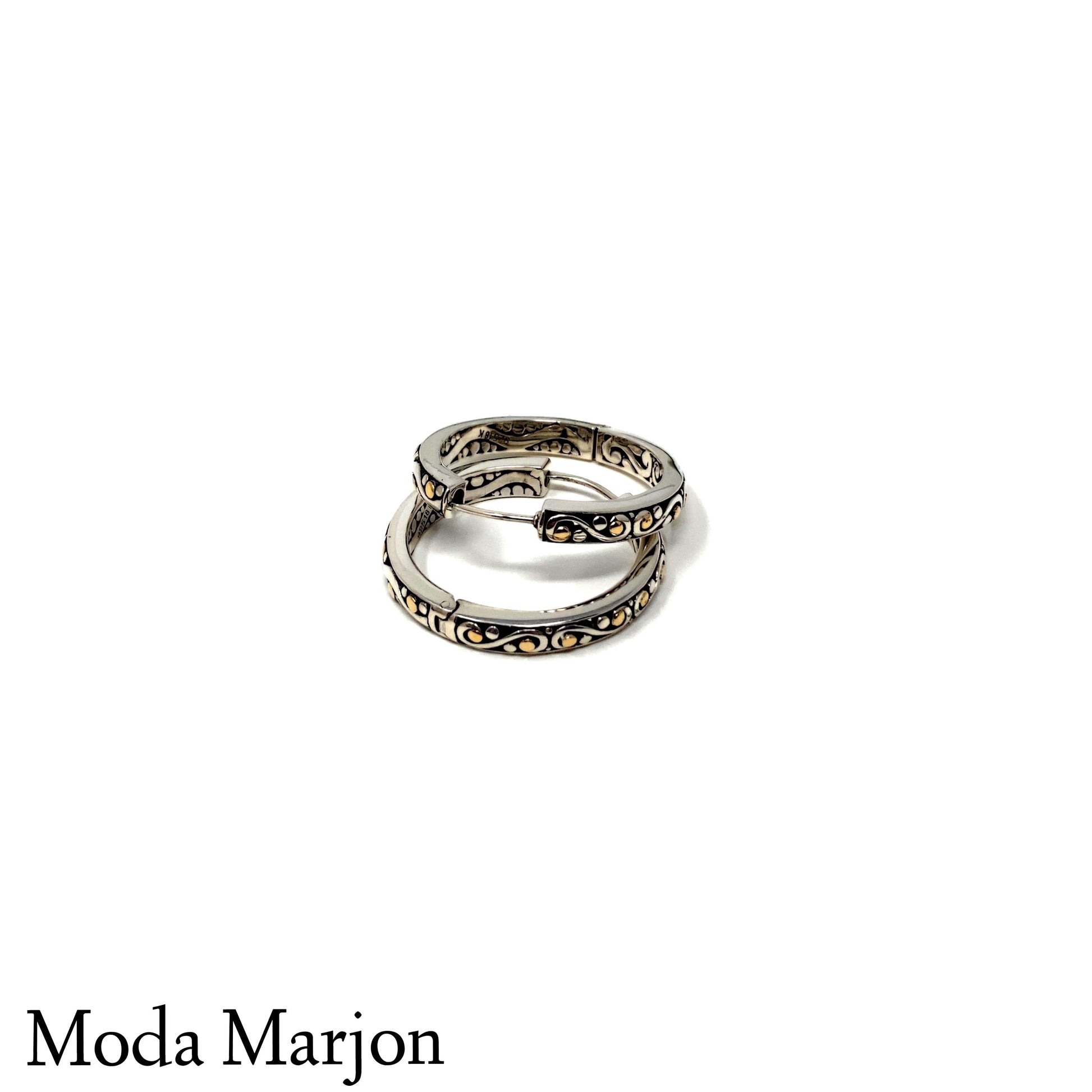 Sterling Silver And 18K Filled Hoops - Moda Marjon 