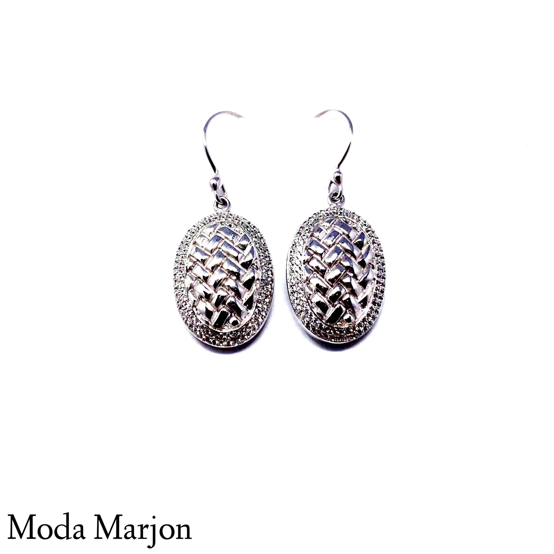 Moda Marjon Classic Chevron Pattern Pendant/Earring Set - Moda Marjon 