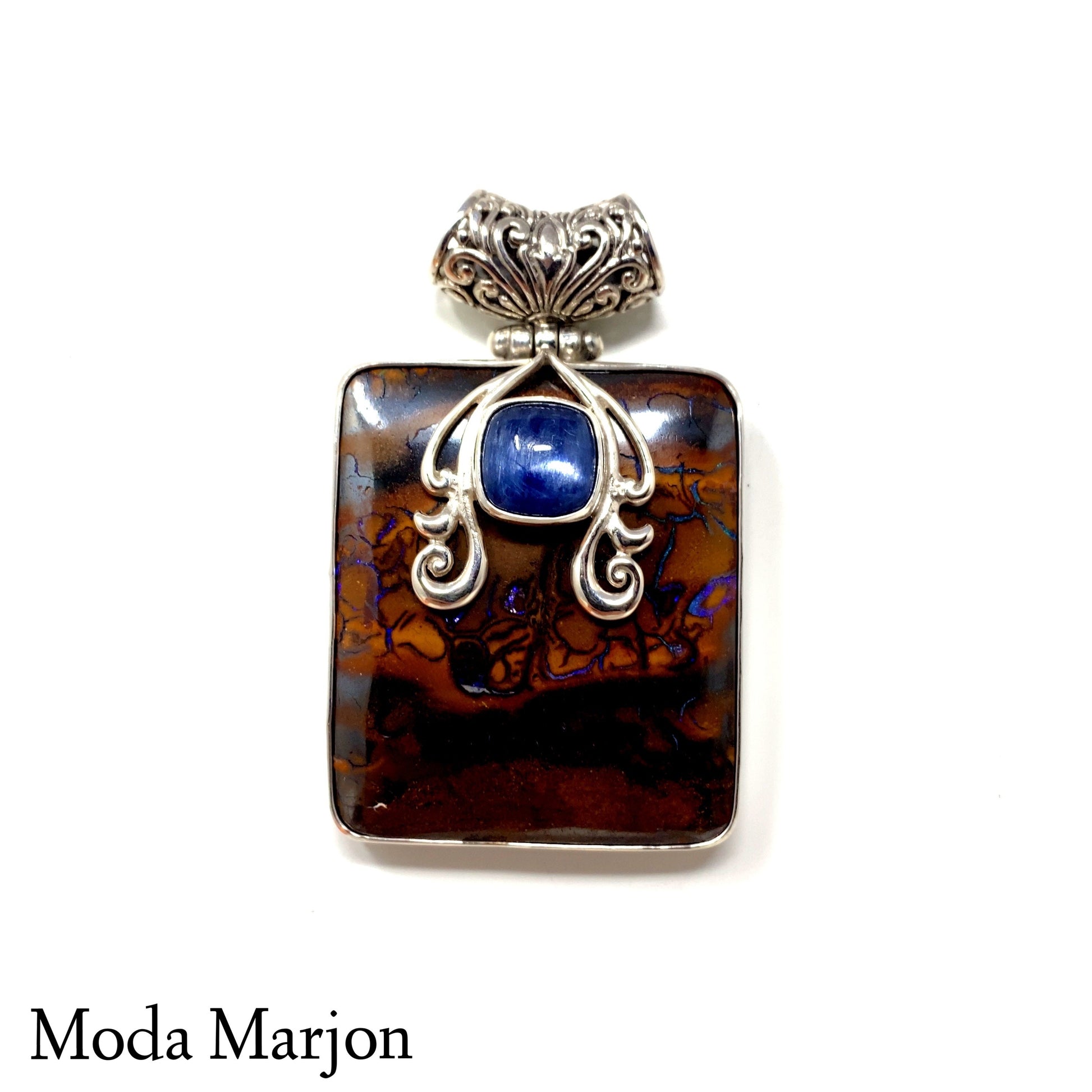 Boulder Opal And Kyanite Pendant - Moda Marjon 
