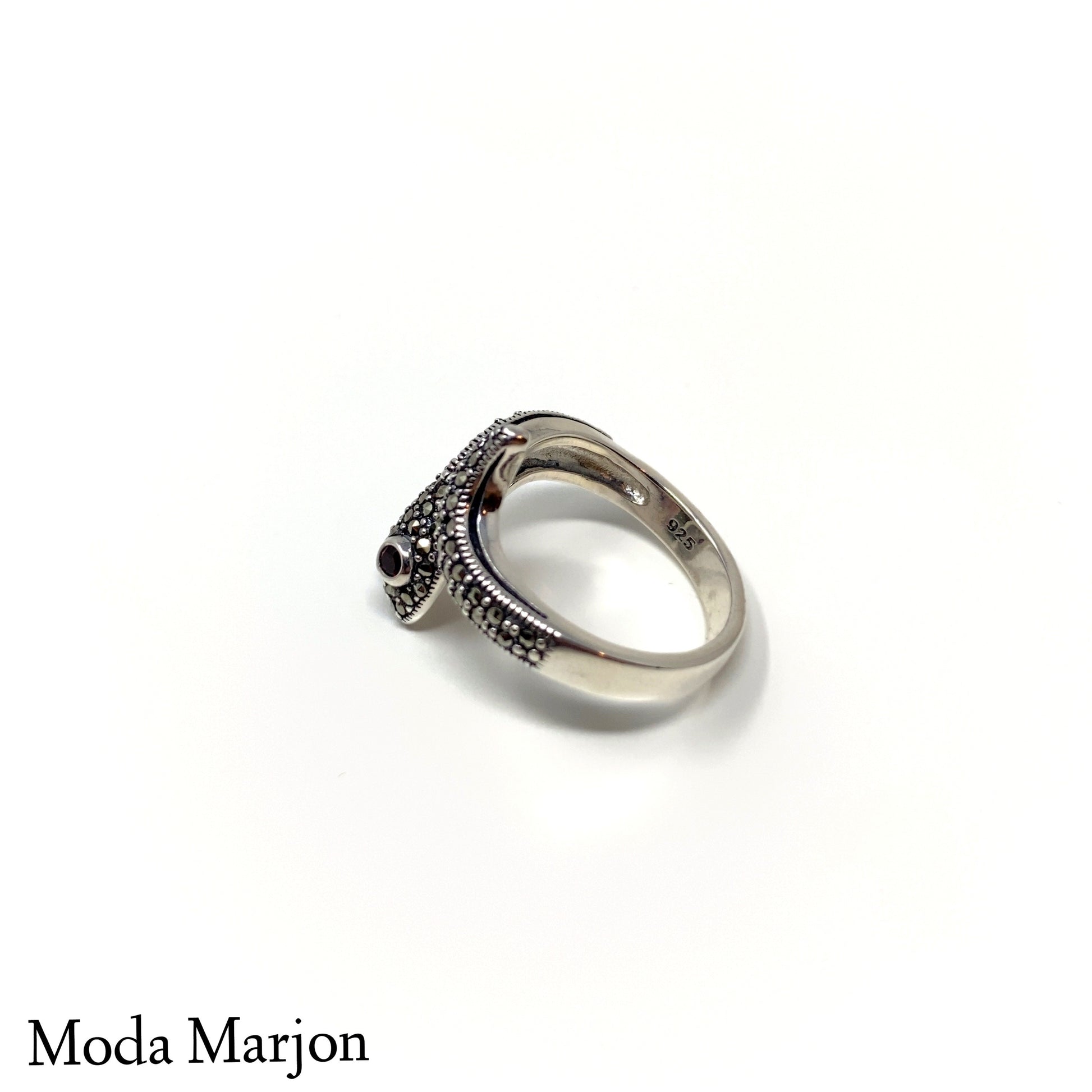 Small Marcasite Snake Wrap Ring - Moda Marjon 