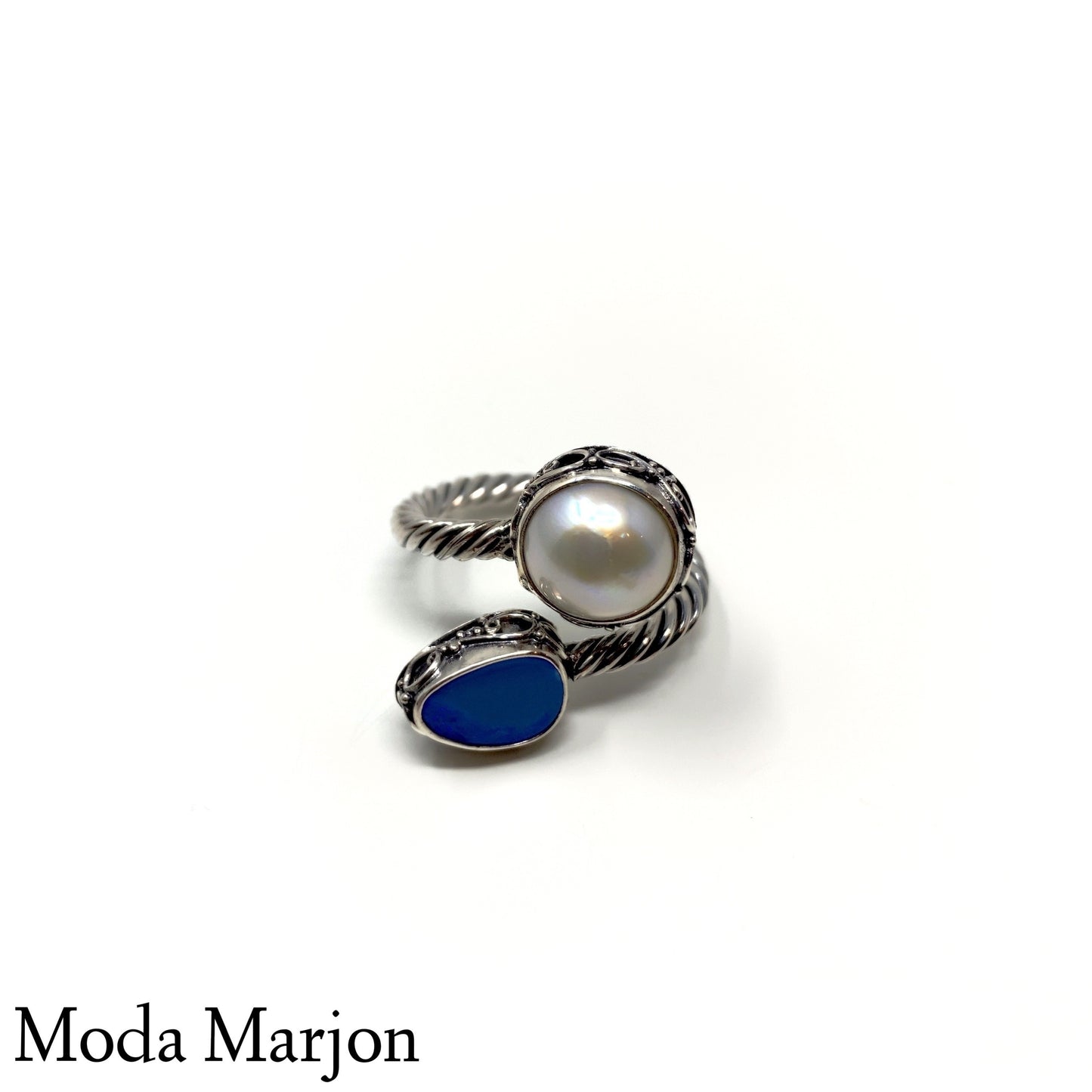 Bypass Cable Pearl And Opal Ring - Moda Marjon 
