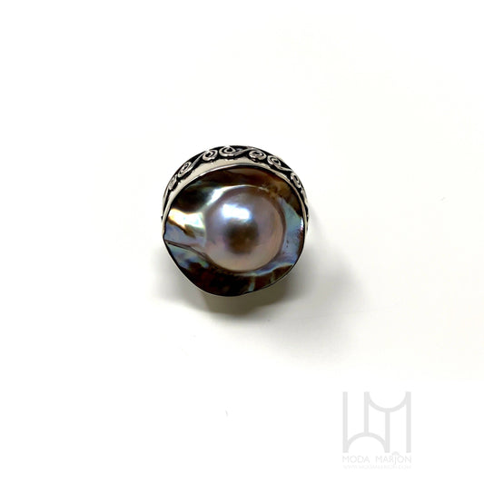 Mabe Blister Pearl Ring
