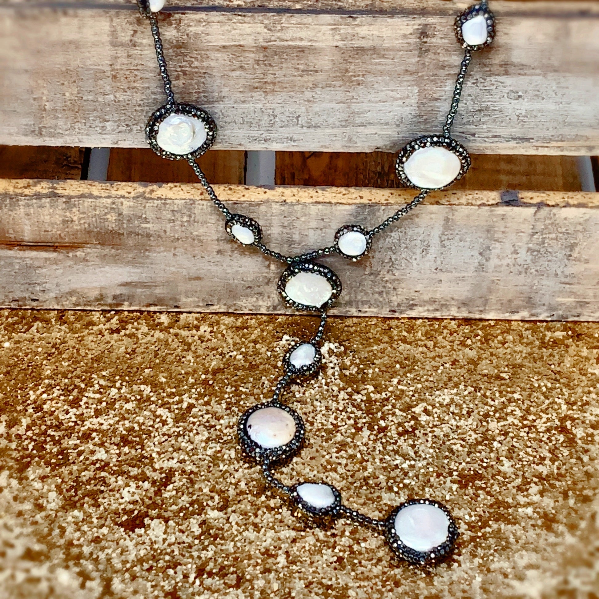 Moda Marjon Y-Drop Coin Pearl Necklace - Moda Marjon 