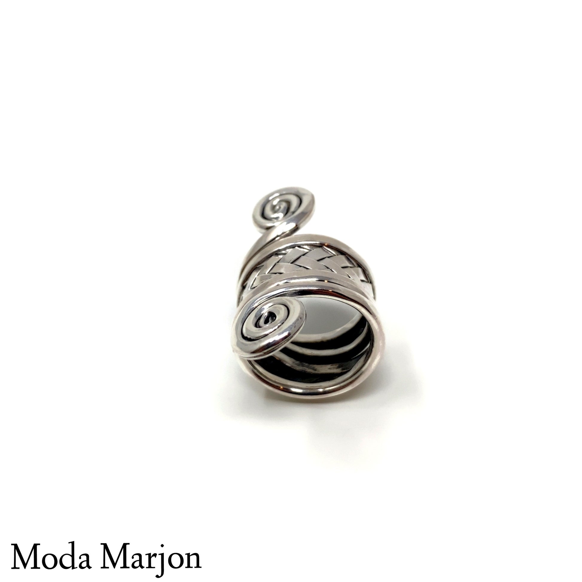 Oversized Woven Silver Ring - Moda Marjon 