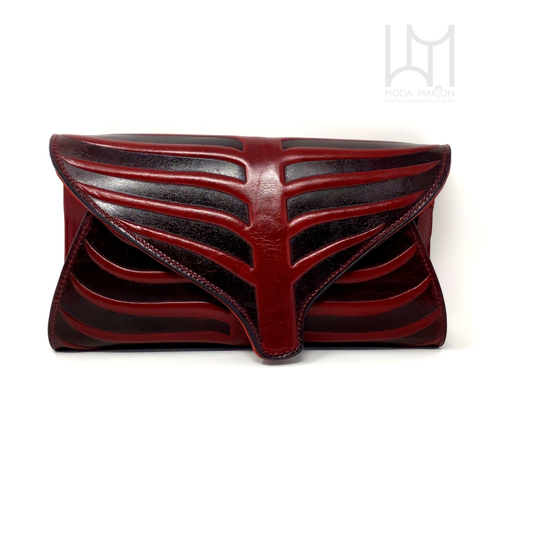 Hand Tooled Leaf Clutch