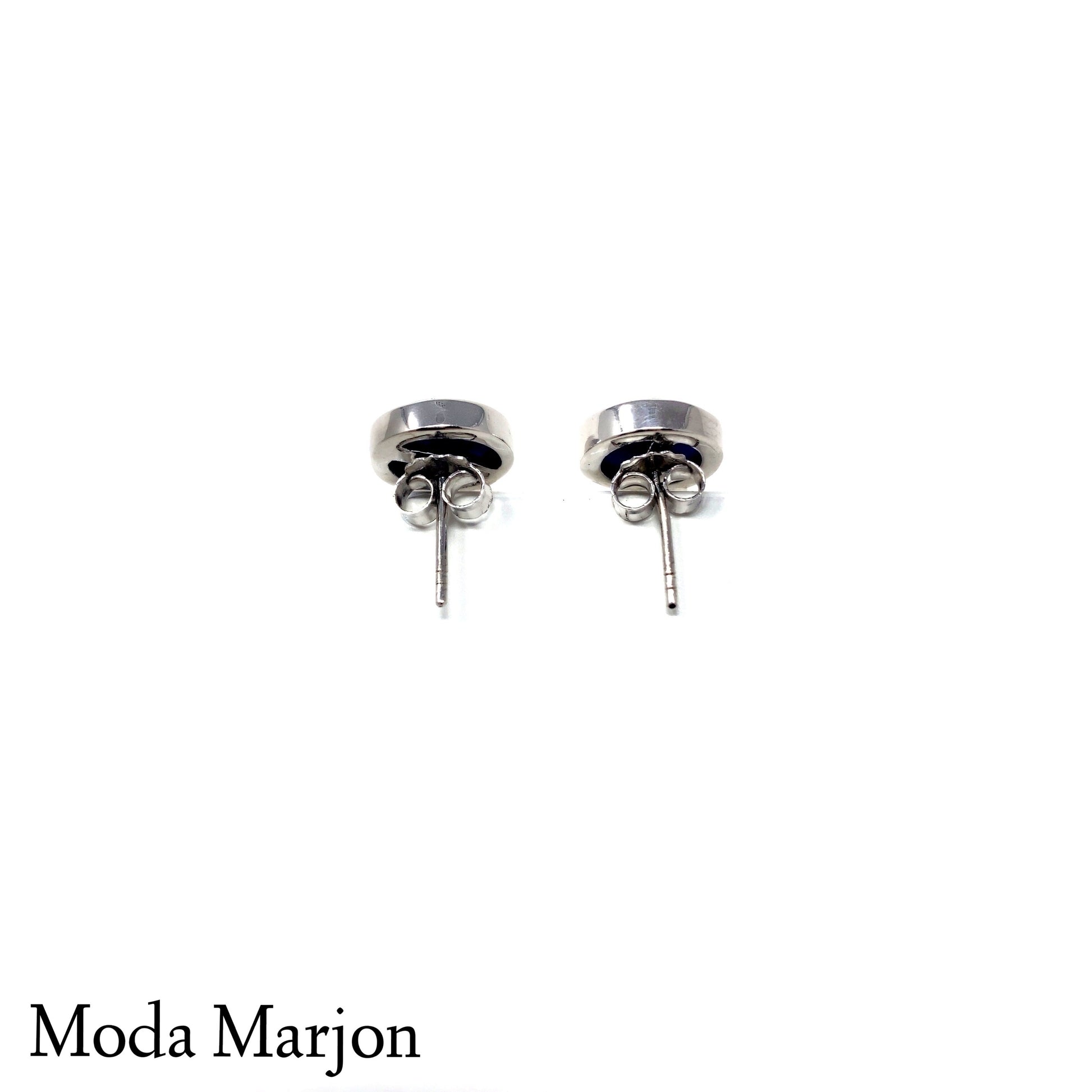 Lapis Inlay Post Earrings - Moda Marjon 