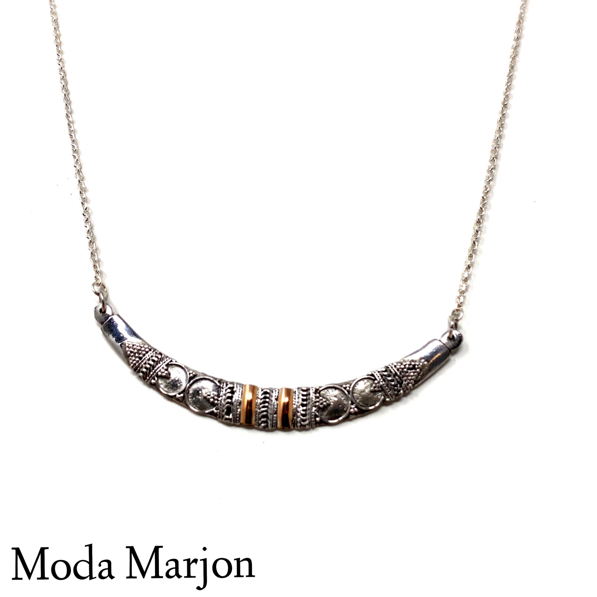 Mix-Metal Bar Necklace - Moda Marjon 