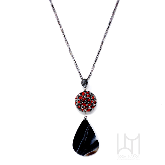 Red Coral Drop Necklace