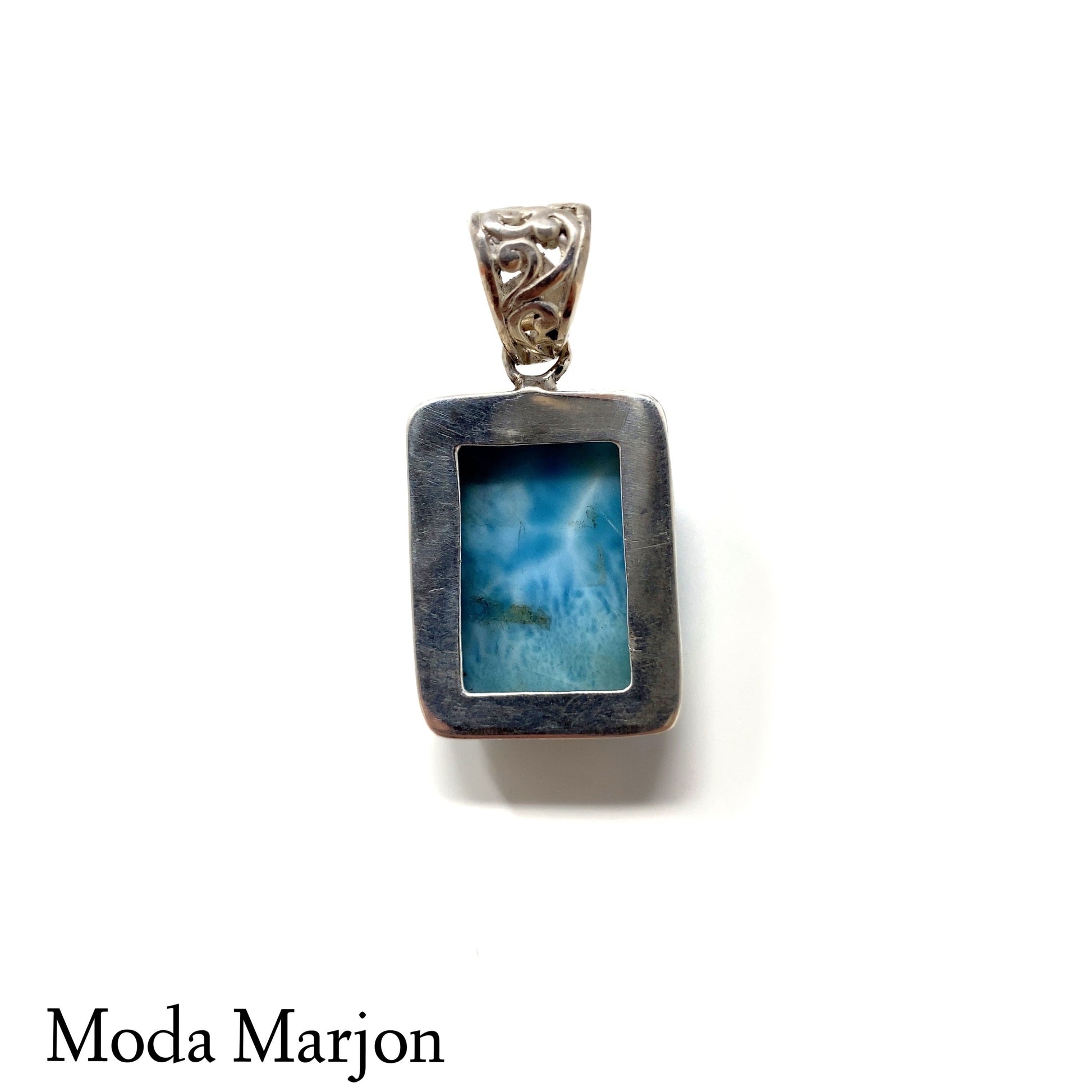 Moda Marjon Square Larimar pendant - Moda Marjon 