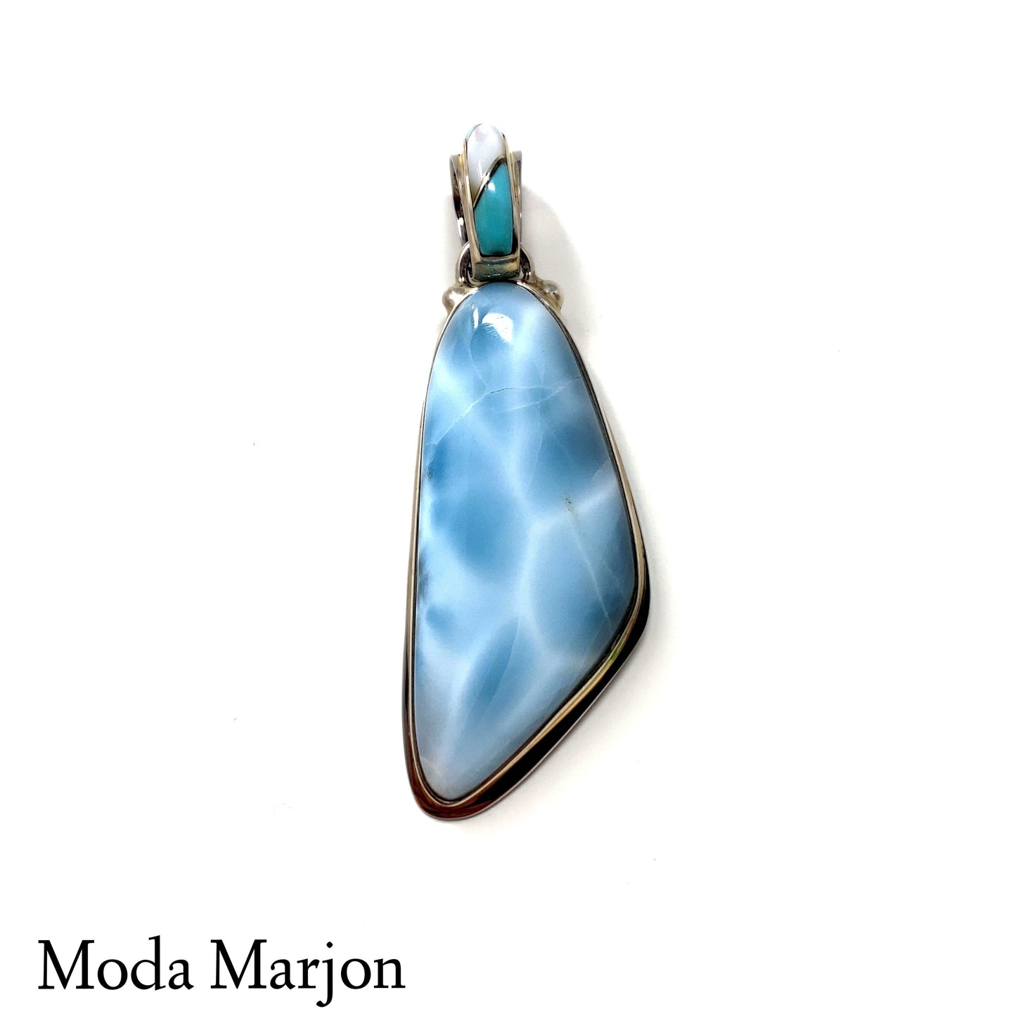 Inlay-Drop Larimar Pendant - Moda Marjon 