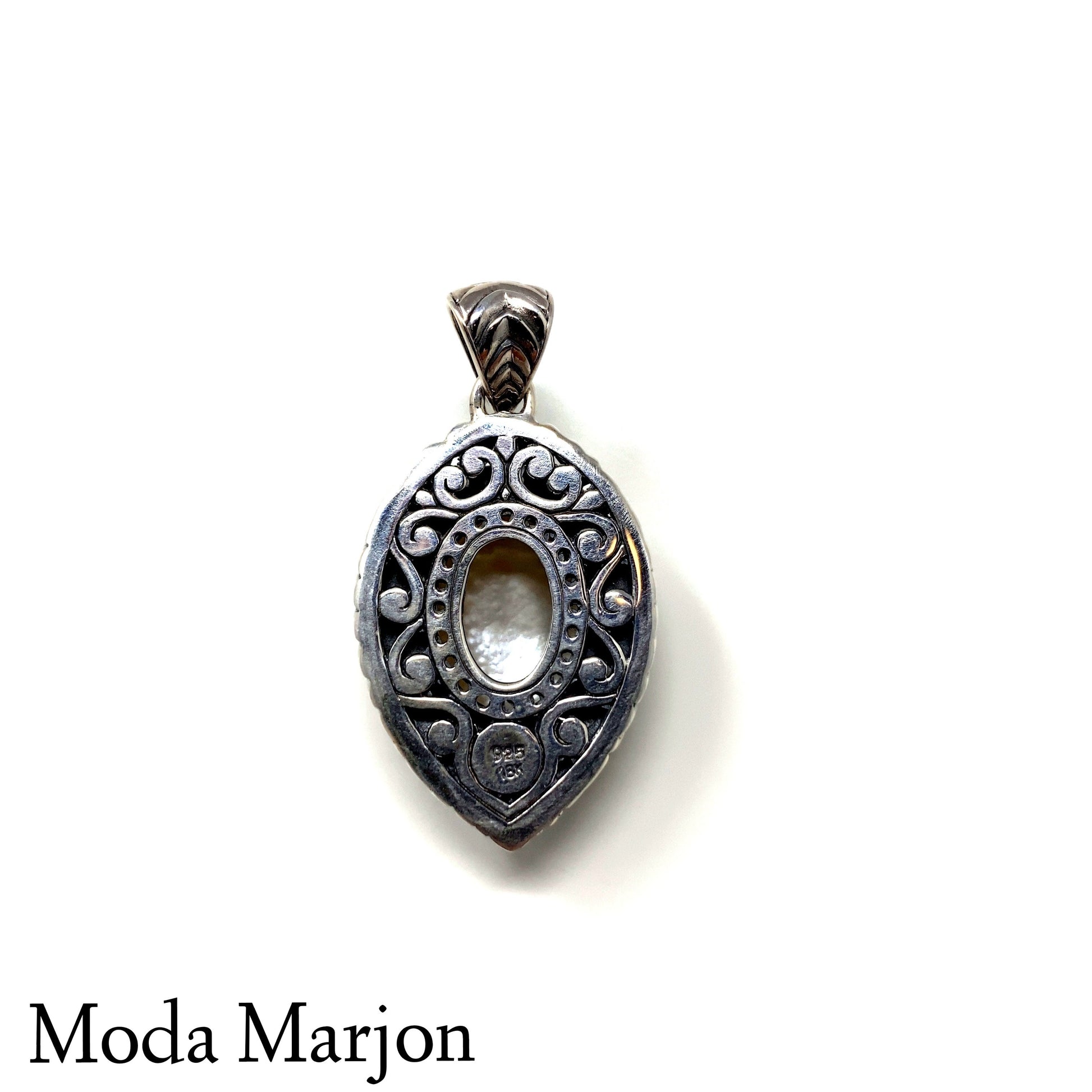 Mix Metal Mabe and Black Spinel Pendant - Moda Marjon 