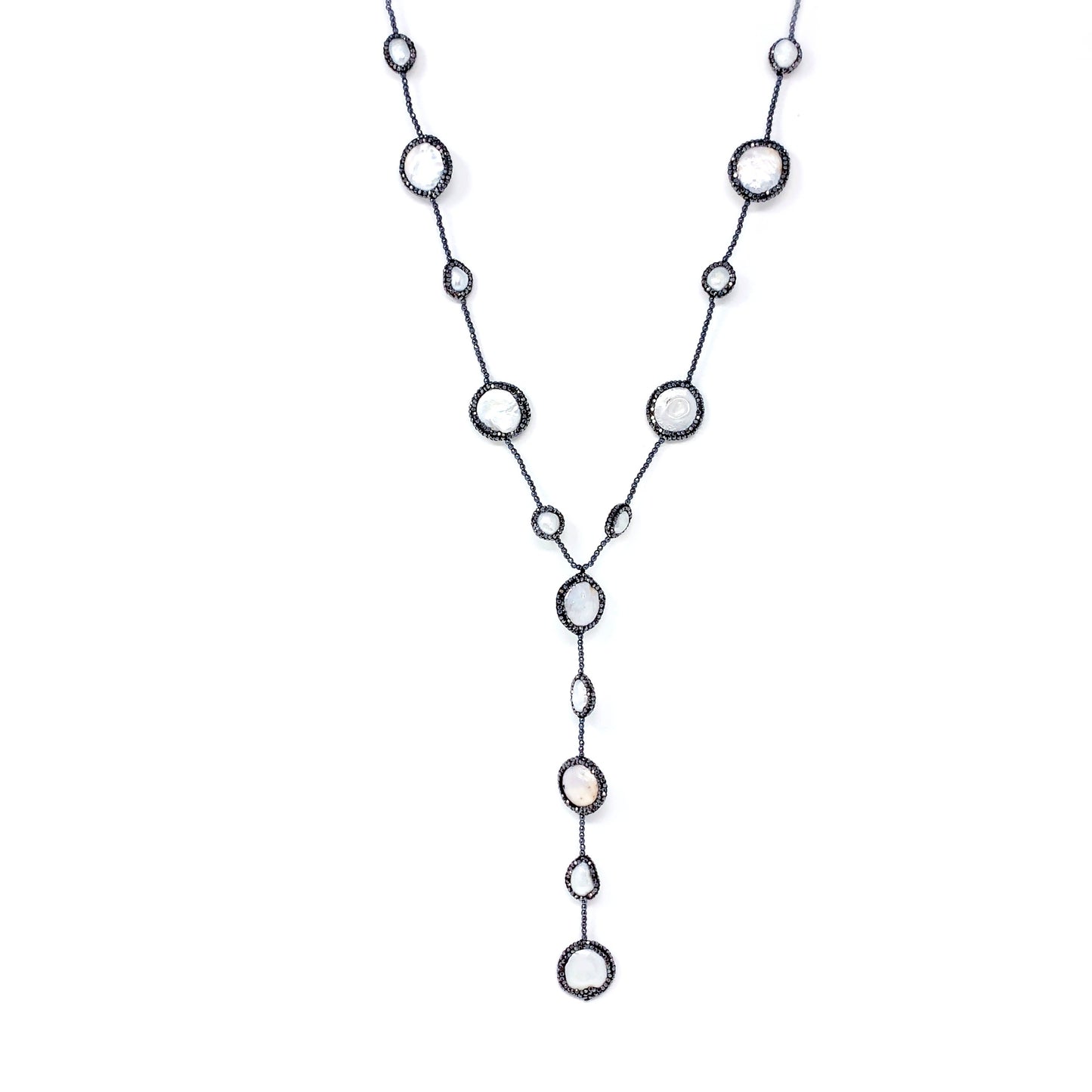 Moda Marjon Y-Drop Coin Pearl Necklace - Moda Marjon 