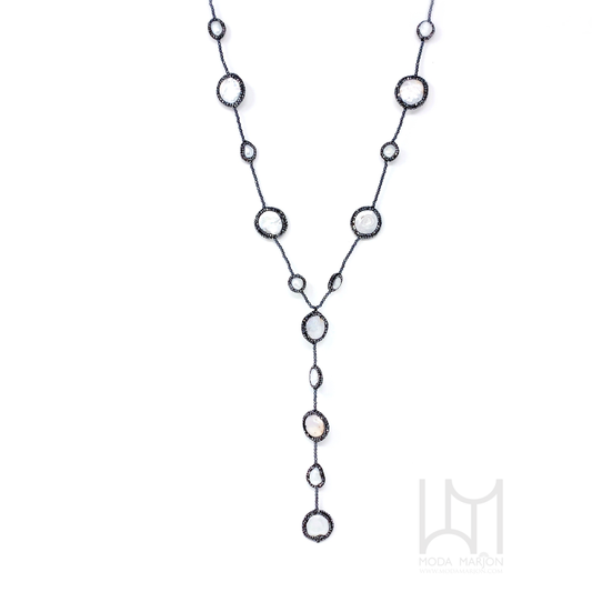 Moda Marjon Y-Drop Coin Pearl Necklace