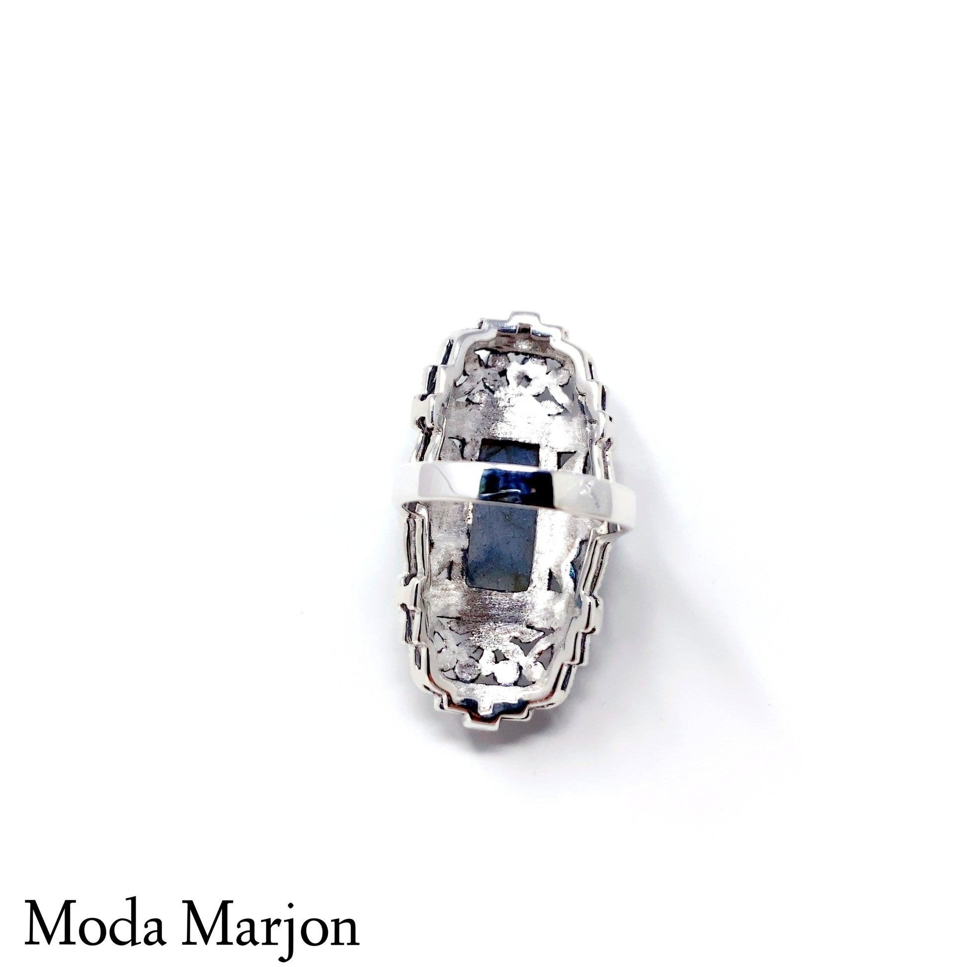 Marcasite Labradorite Cocktail Ring - Moda Marjon 