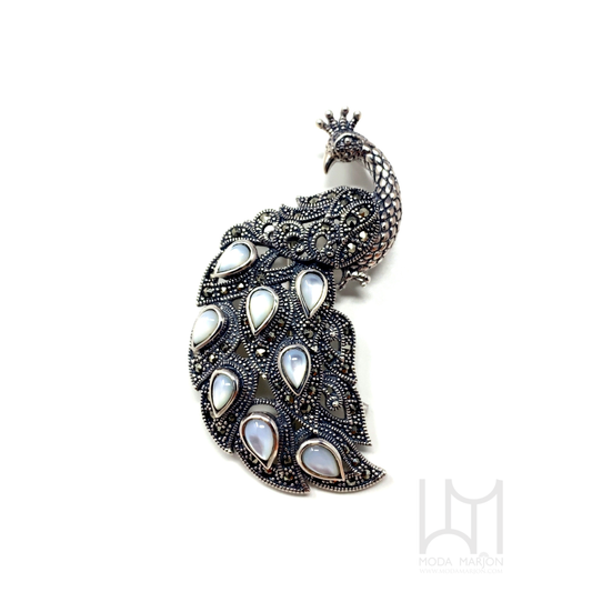 Moda Marjon Peacock Mother-Of-Pearl Pin/ Pendant