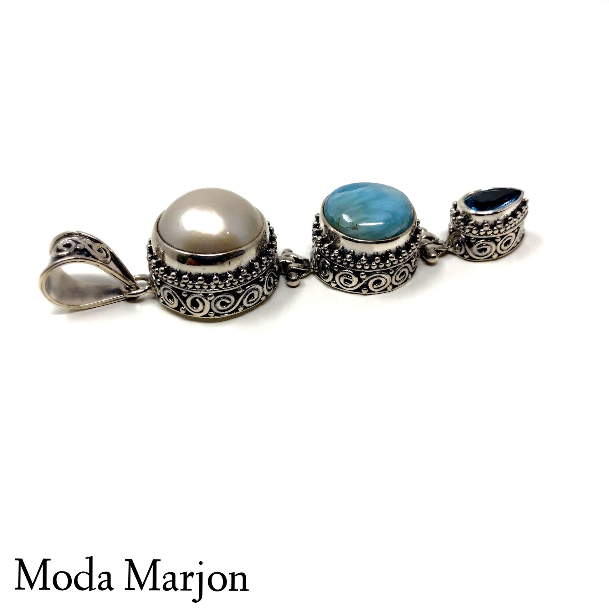 Moda Marjon Larimar Drop Pendant - Moda Marjon 