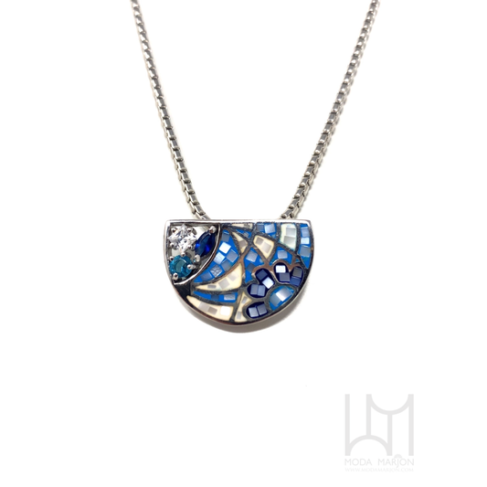Half-Moon Mosaic Pendant