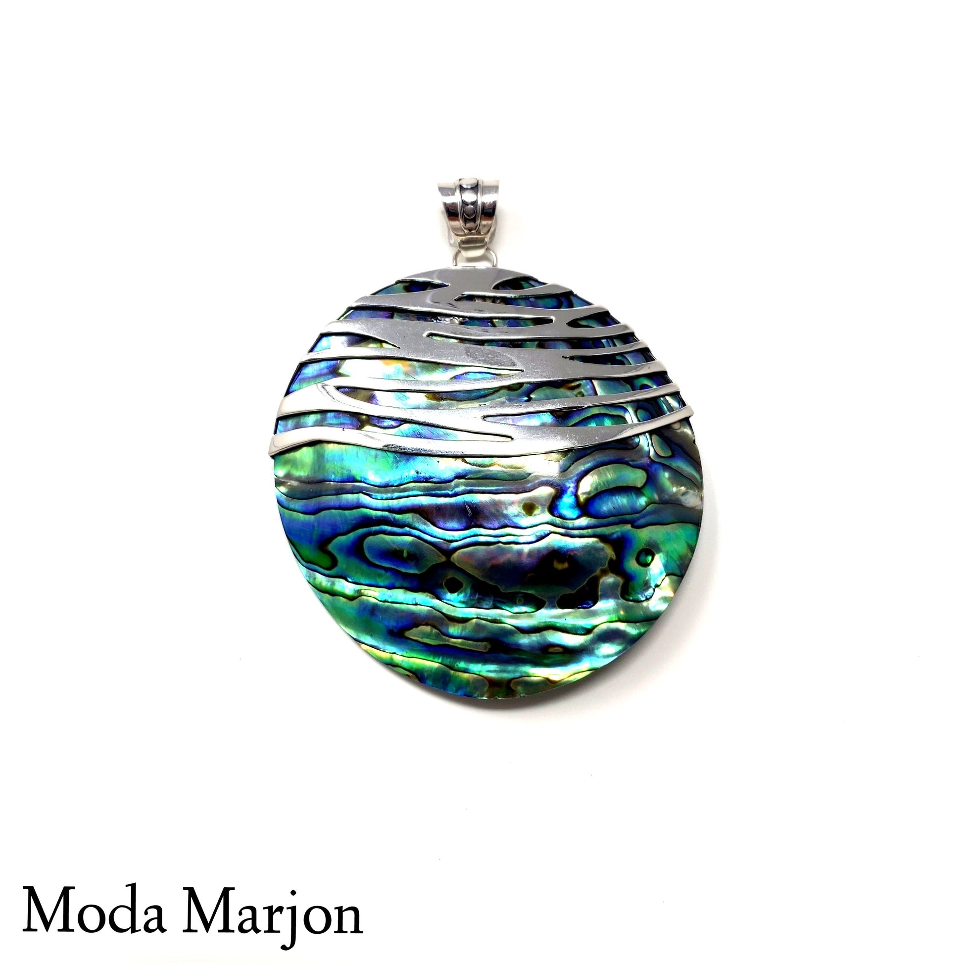 Large Paua Shell Pendant - Moda Marjon 