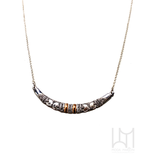 Mix-Metal Bar Necklace