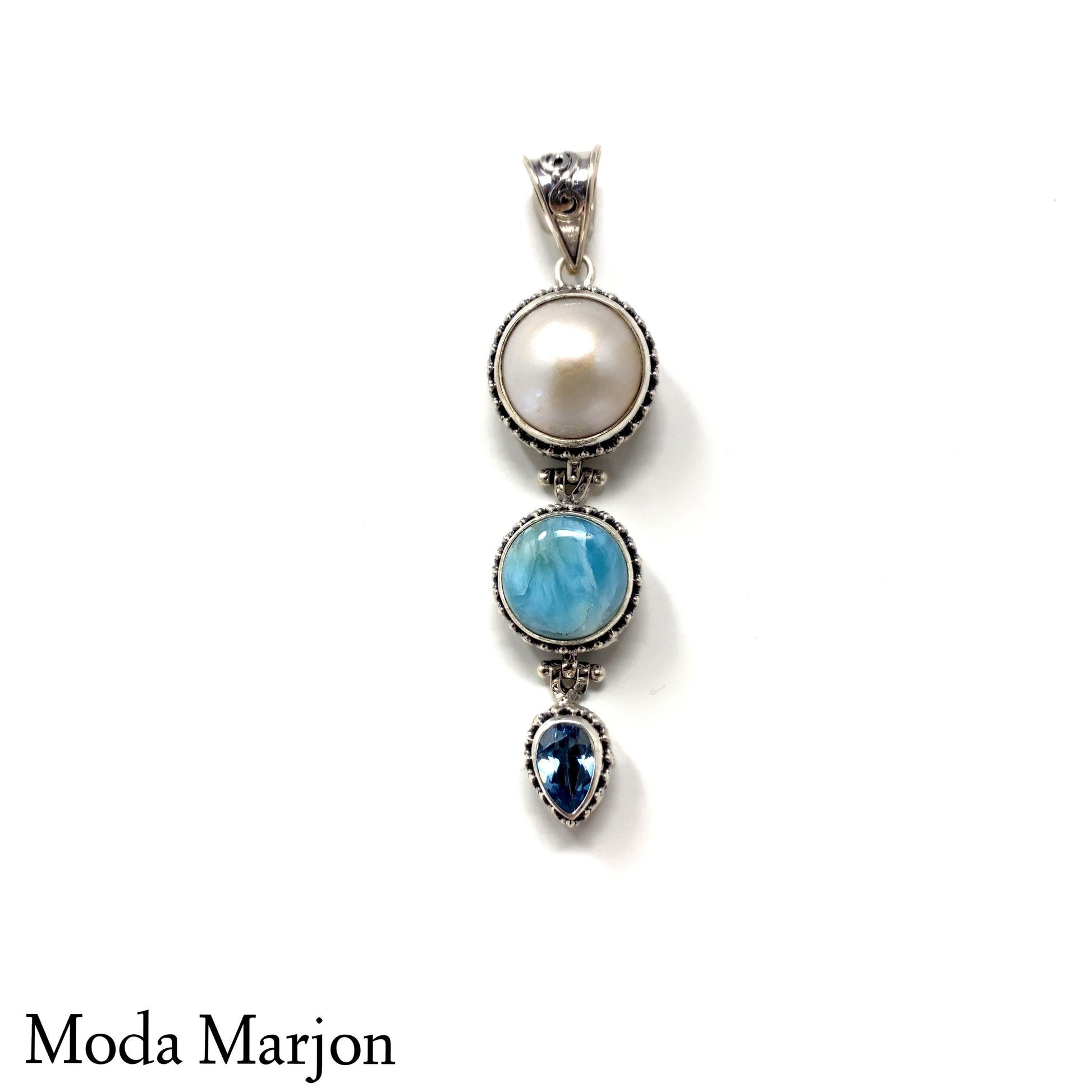 Moda Marjon Larimar Drop Pendant - Moda Marjon 