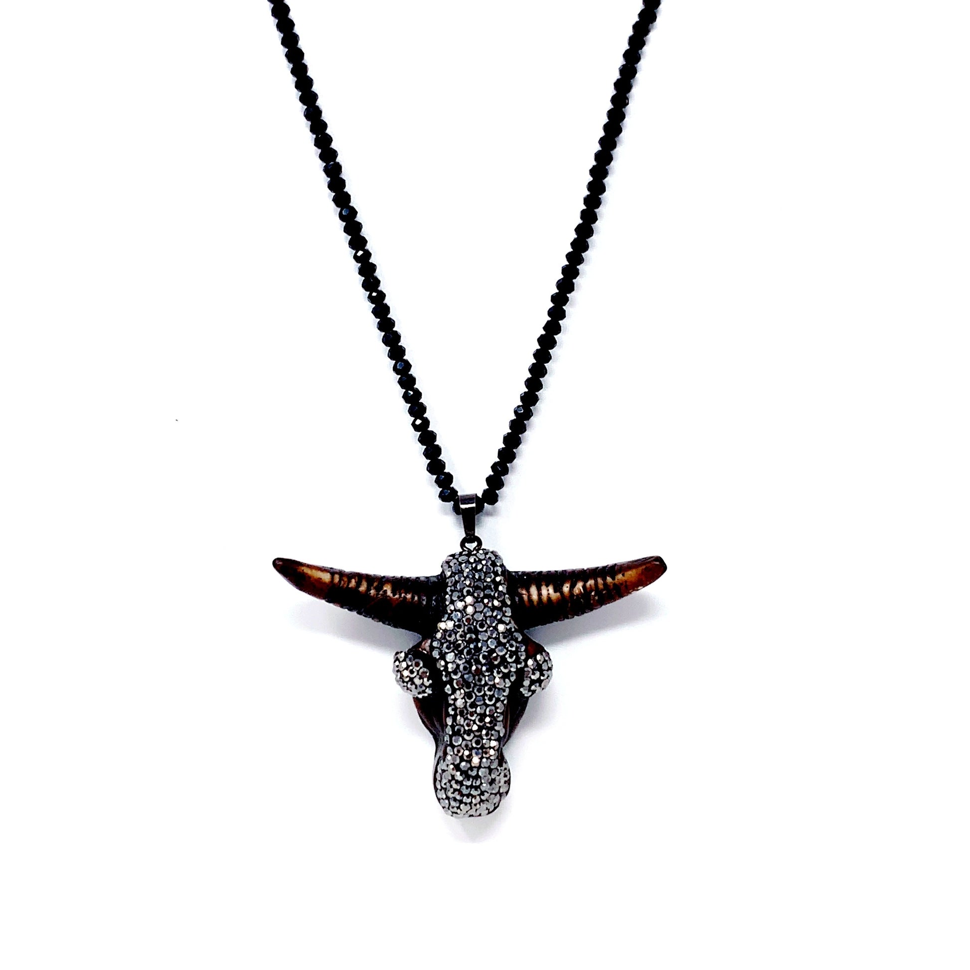 Bull Horn Skull Pendant - Moda Marjon 