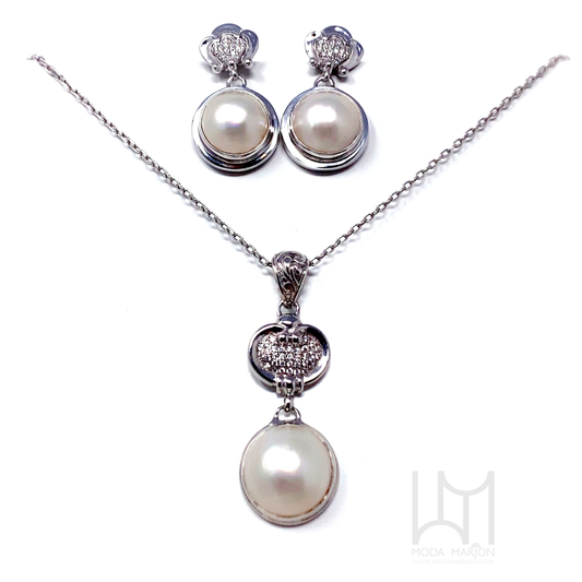 Large Mabe Pearl Drop Set