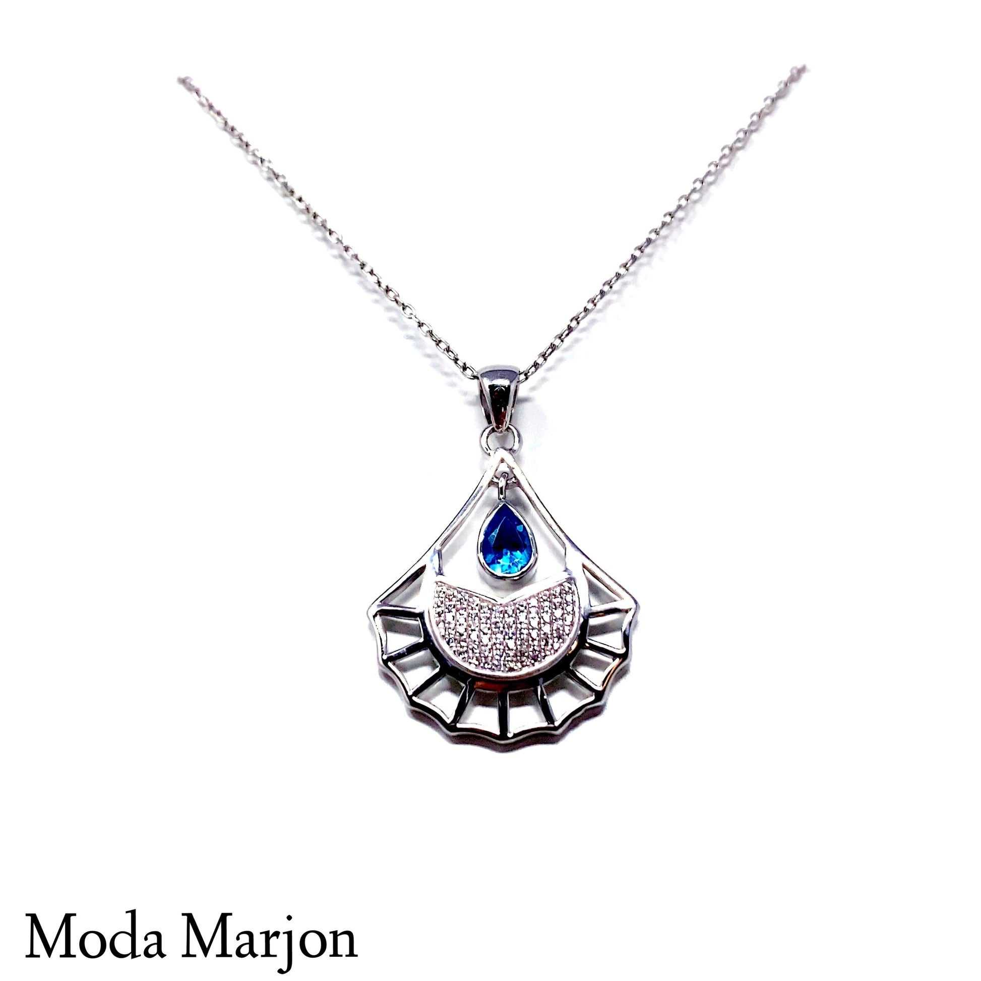 Moda Marjon Classic Tear Drop Cut Out Pattern Pendant/Earring Set - Moda Marjon 